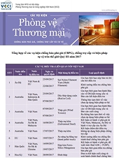 Tổng hợp Các vụ kiện Phòng vệ Thương mại trên Thế giới số 12 Quý III/ 2017